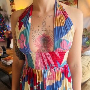 Elf colorful halter dress